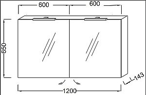 Зеркальный шкаф Jacob Delafon EB798RU-E70 120 арлингтонгский дуб купить в интернет-магазине сантехники Sanbest