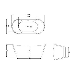 Ванна акриловая Grossman Galaxy GR-2103M 180x77 белая матовая купить в интернет-магазине Sanbest