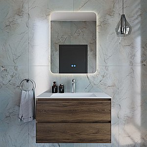 Тумба с раковиной Vincea Luka 80 VMC-2L800CO/VCB-13800W тёмный дуб/раковина белая для ванной в интернет-магазине Sanbest