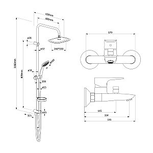 Душевая система Damixa ORIGIN EVO 408781410 хром купить в интернет-магазине сантехники Sanbest