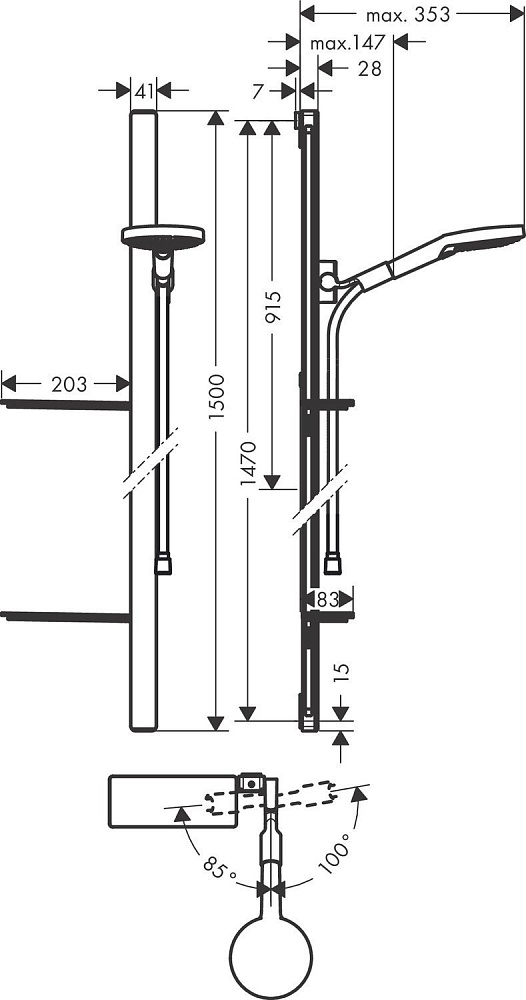 Душевая гарнитура Hansgrohe Raindance Select S 120 3jet 27646000 купить в интернет-магазине сантехники Sanbest