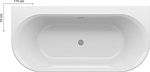 Ванна акриловая Ravak YPSILON WALL XC00100028 178x86 белая купить в интернет-магазине Sanbest