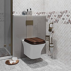 Унитаз подвесной Опадирис Кантара OS74712A белый, безободковый, с крышкой микролифт купить в интернет-магазине Sanbest