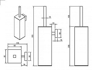 Ершик для туалета Cezares PRIZMA-TBS-NOP черный матовый купить в интернет-магазине сантехники Sanbest