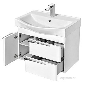 Тумба с раковиной Акватон Беверли 65 белая глянцевая для ванной в интернет-магазине Sanbest