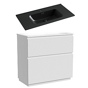 Тумба с раковиной Sancos FOLK Floor FL90FW/CN7002MB 90 Bianco для ванной в интернет-магазине Sanbest