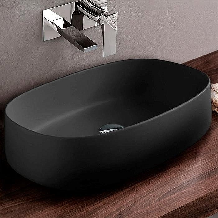 Раковина накладная Artceram Cognac 55 COL003 17 00 Nero Matt купить в интернет-магазине Sanbest