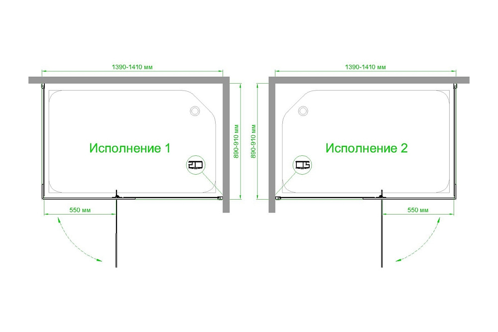 Душевой уголок Royal Bath HPVD RB9140HPVD-C-BL 140х90 матовое стекло/профиль черный купить в интернет-магазине Sanbest