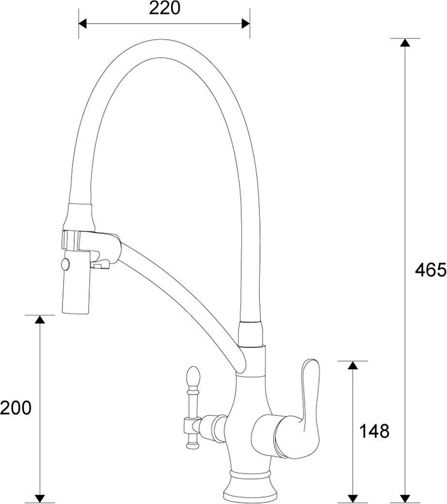 Смеситель для кухни Zorg Sanitary ZR 347-8 YF Хром купить в интернет-магазине сантехники Sanbest