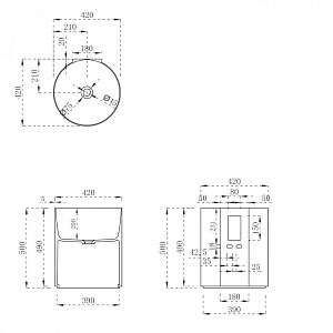 Раковина ABBER Stein AS2624 42 белая матовая купить в интернет-магазине Sanbest