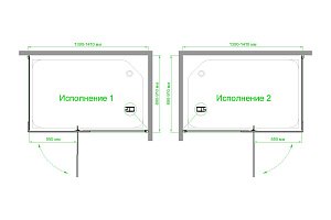 Душевой уголок Royal Bath HPVD RB9140HPVD-C-BL 140х90 матовое стекло/профиль черный купить в интернет-магазине Sanbest