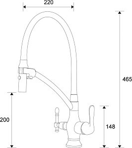 Смеситель для кухни Zorg Sanitary ZR 347-8 YF Хром купить в интернет-магазине сантехники Sanbest