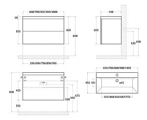 Тумба с раковиной Art&Max AM-Verona-Push-700-2C-SO-KV/AM-LAV-700-MR-FА Kadena Wood для ванной в интернет-магазине Sanbest