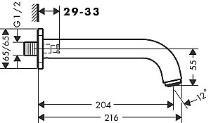 Излив для ванны Hansgrohe Vernis Shape 71460670 купить в интернет-магазине сантехники Sanbest
