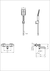Смеситель для ванны с душем и термостатом WONZON & WOGHAND STAY 3 WW-B2026-A1-MB черный матовый купить в интернет-магазине сантехники Sanbest