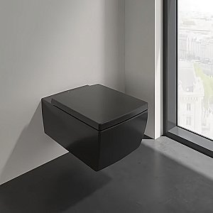 Унитаз подвесной Villeroy&Boch Memento 2.0 4633R0R7 черный матовый, безободковый купить в интернет-магазине Sanbest