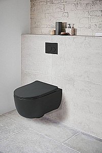 Унитаз Vincea Evo VT1-34SMB безободковый, с крышкой микролифт, черный матовый купить в интернет-магазине Sanbest