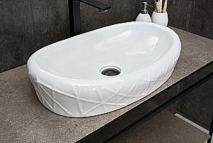 Раковина накладная Gid Creativo 60 777s 51222 белая купить в интернет-магазине Sanbest