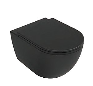 Унитаз подвесной Isvea VEA Rondo 10VA02002SV-2N черный матовый, безободковый купить в интернет-магазине Sanbest