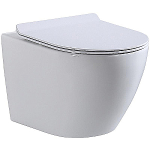 Унитаз подвесной beWash Minimal BKWHR003480 белый, безободковый, с крышкой микролифт купить в интернет-магазине Sanbest