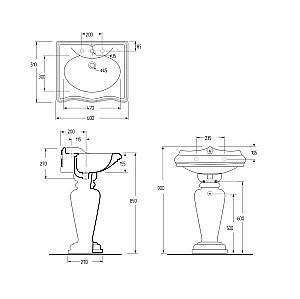 Раковина на пьедестале Migliore Impero 60 20788 белая купить в интернет-магазине Sanbest