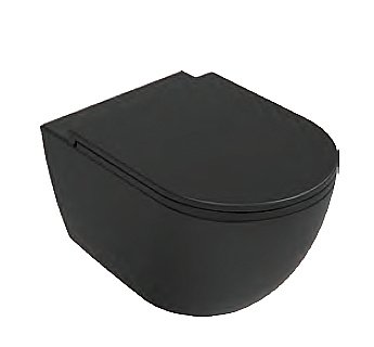 Унитаз подвесной Isvea VEA Rondo 10VA02002SV-2N черный матовый, безободковый купить в интернет-магазине Sanbest
