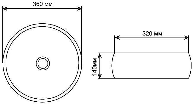 Раковина накладная Aquanet Round-1 36 273679 белая купить в интернет-магазине Sanbest