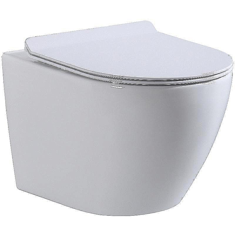 Унитаз подвесной beWash Minimal BKWHR003480 белый, безободковый, с крышкой микролифт купить в интернет-магазине Sanbest