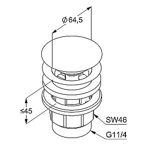 Донный клапан Kludi 10426N0-00 золото купить в интернет-магазине сантехники Sanbest