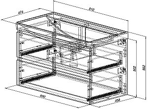 Тумба с раковиной Aquanet Вега 2.0 337962/284029 90 мисти грин для ванной в интернет-магазине Sanbest