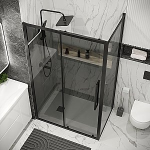 Душевой уголок Grossman Cosmo 120.K33.02.1270.21.10 120x70 стекло тонированное/профиль черный матовый купить в интернет-магазине Sanbest