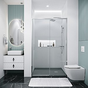 Душевая дверь Grossman Style 110 100.K33.05.110.10.00 стекло прозрачное/профиль хром купить в интернет-магазине Sanbest