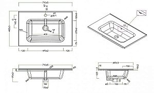 Тумба с раковиной BelBagno ETNA H60 2C 70 Bianco Lucido для ванной в интернет-магазине Sanbest