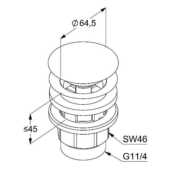 Донный клапан Kludi 10426N0-00 золото купить в интернет-магазине сантехники Sanbest