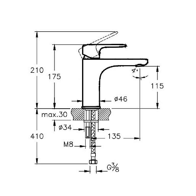 Смеситель для раковины Vitra ROOT ROUND A42706EXP купить в интернет-магазине сантехники Sanbest