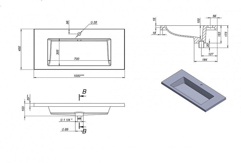 Раковина Art&Max AM-LAV-1000-MR-VL белая купить в интернет-магазине Sanbest