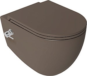 Унитаз подвесной с функцией биде Isvea Infinity 10NFS1005I-2H коричневый матовый, безободковый купить в интернет-магазине Sanbest