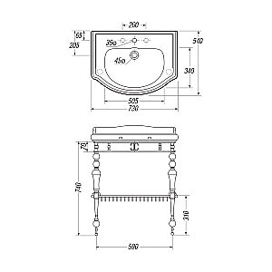 Консоль с раковиной Migliore Bella ML.BLL-24.273.CR хром для ванной в интернет-магазине сантехники Sanbest