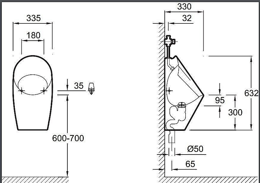 Писсуар Jacob Delafon PATIO E1545-00 купить в интернет-магазине Sanbest