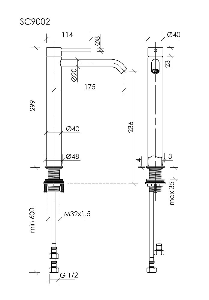 Смеситель для раковины Sancos Etna SC9002GG вороненая сталь купить в интернет-магазине сантехники Sanbest