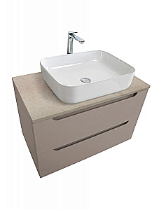 Тумба с раковиной и столещницей BelBagno 80 ETNA-800-2C-SO-CO+KEP-80-MCO бежевая матовая для ванной в интернет-магазине Sanbest