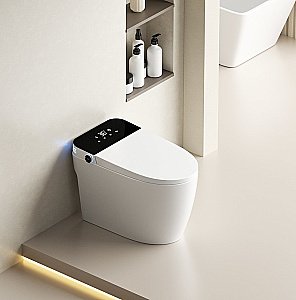 Унитаз приставной с функцией биде SantiLine SL-5034 белый, слив торнадо, безободковый, с крышкой микролифт купить в интернет-магазине Sanbest