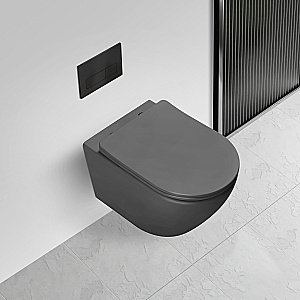 Унитаз подвесной Vincea Globo VT1-14TMA антрацит матовый, с крышкой микролифт, слив-торнадо купить в интернет-магазине Sanbest