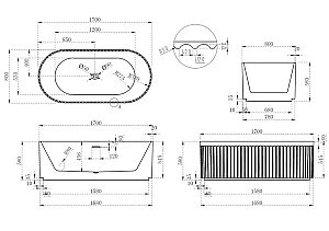 Ванна акриловая Abber AB9410-1.7 170x80 купить в интернет-магазине Sanbest
