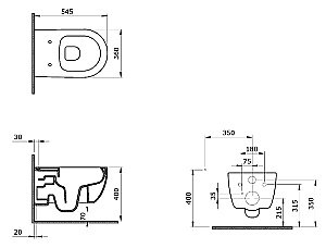 Унитаз подвесной Ambassador Abner 103T20401R бежевый матовый купить в интернет-магазине Sanbest