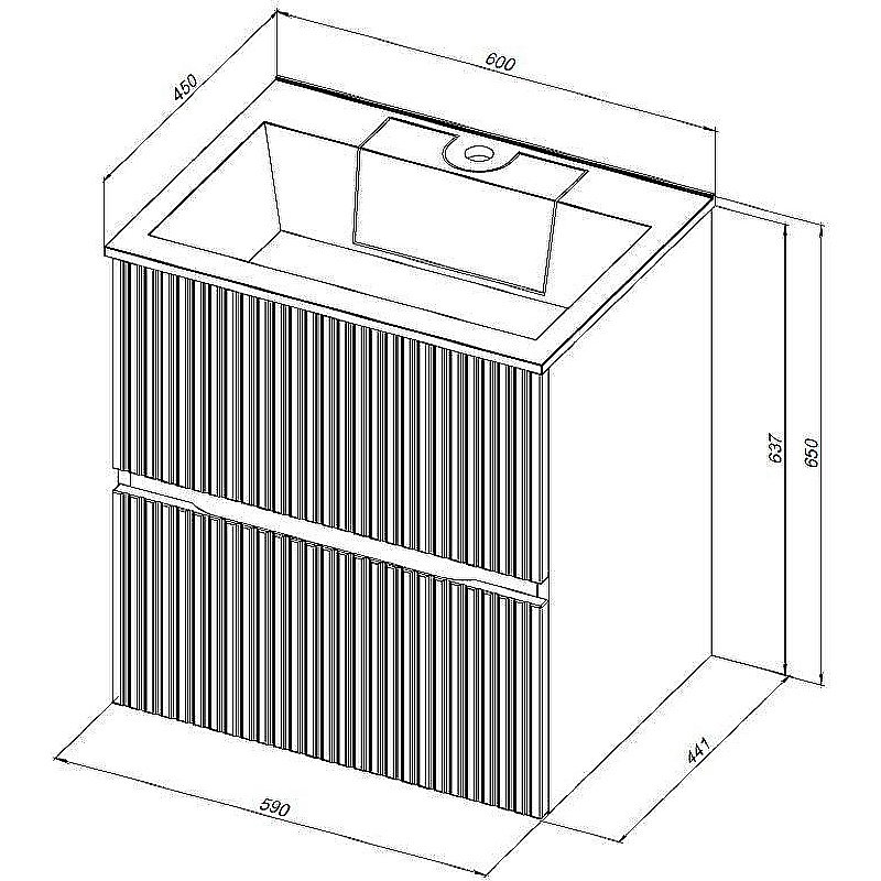 Тумба с раковиной Aquanet Джейн 60 313300 маренго для ванной в интернет-магазине Sanbest
