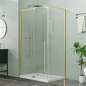 Душевой уголок Azario Male 120х90 AZ-J50-12090-BGL-CL стекло прозрачное/профиль золото брашированное купить в интернет-магазине Sanbest