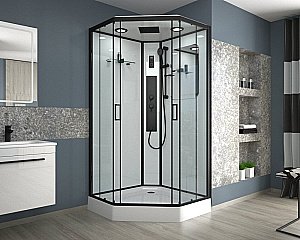 Душевая кабина с сенсором Niagara Premium NG-6901-01GD BLACK 90x90 купить в интернет-магазине Sanbest