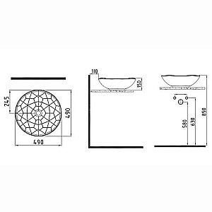 Раковина накладная Bien Pent 49 PNLG04901FD0W3000 белая купить в интернет-магазине Sanbest