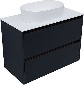 Тумба с раковиной Allen Brau Activity 90 1.34013.AM антрацит матовый/олива брашированная для ванной в интернет-магазине Sanbest